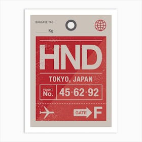 Tokyo Luggage Tag Art Print
