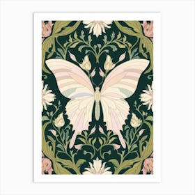 Floral Pattern With A Butterfly Style William Morris Art Print