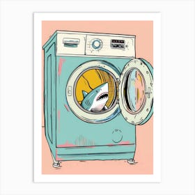 Shark In Washing Machine 1 Art Print