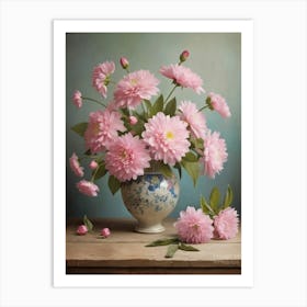 Pink Dahlias 1 Art Print