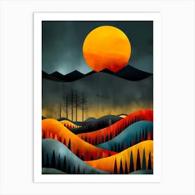 Sunset In The Mountains 7 Art Print