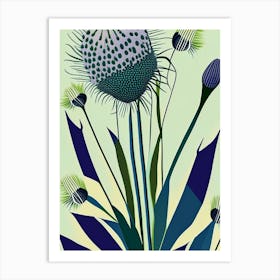 Rattlesnake Master Wildflower Modern Muted Colours 1 Art Print