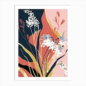 Colourful Flower Illustration Gypsophila 4 Art Print