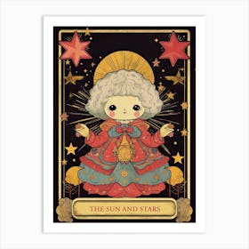 Tarot Card The Sun And Stars Art Print