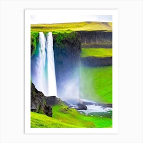 Langisjór Waterfall, Iceland Majestic, Beautiful & Classic (2) Art Print