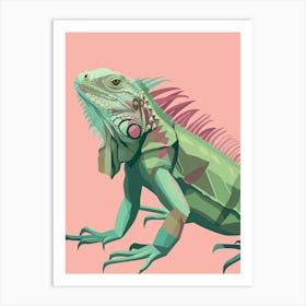 Green Iguana Modern Illustration 5 Art Print