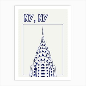 NY NY Blue Print Art Print