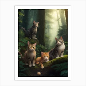 Dreamshaper V7 Cats World In The Forest 0 Art Print