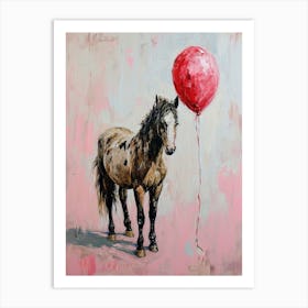 Cute Horse 3 With Balloon Art Print
