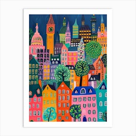 Kitsch Colourful London 1 Art Print