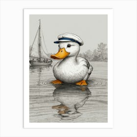 Duck In A Hat 4 Art Print