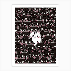 Kawaii Cats 3 Art Print