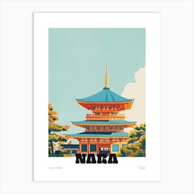 Todai Ji Temple Nara 2 Colourful Illustration Poster Art Print