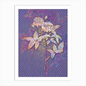 Geometric Van Eeden Rose Mosaic Botanical Art on Veri Peri n.0054 Art Print