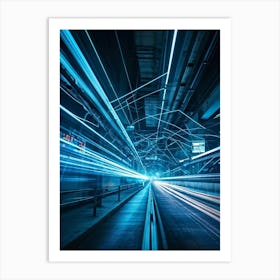 A Dynamic Scene Encapsulating The Essence Of Cybersecurity And Telecommunications Featuring A High 2 1 Art Print