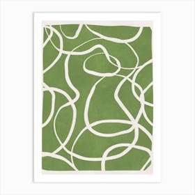 Lines on green background 2 Art Print