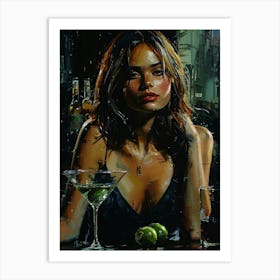 Girl At The Bar Art Print