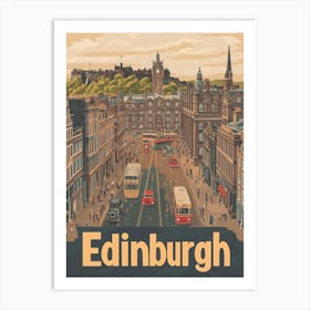 Aihrgdesign A Classic 1960s Travel Poster For Edinburgh 1 Art Print