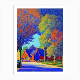 Overland Park, City Us  Pointillism Art Print