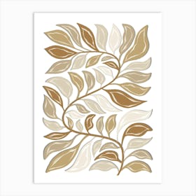 Brown Snake Leaves Art Print