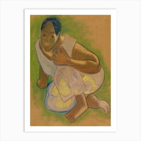Crouching Tahitian Woman, Paul Gauguin Art Print
