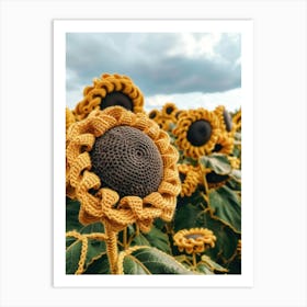 Sunflower Knitted In Crochet 4 Art Print