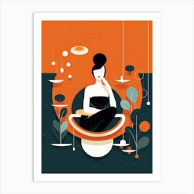 Meditating Woman Art Print