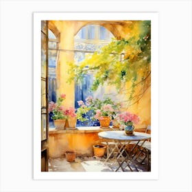 Patio With Flowers 1 Art Print