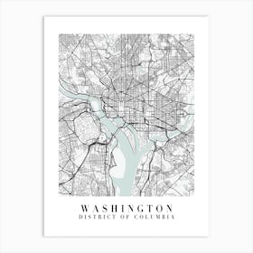 Washington Dc Street Map Minimal Color Art Print