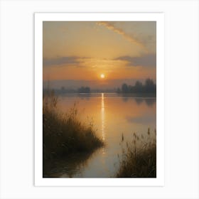 Sunrise Over A Lake Art Print