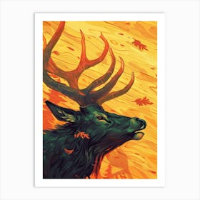 Elk Illustration 4 Art Print