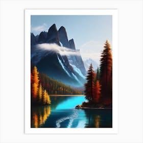 Mountain Lake In Autumn 5 Art Print