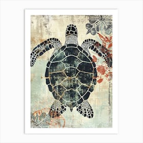 Wallpaper Textured Sea Turtle 2 Art Print