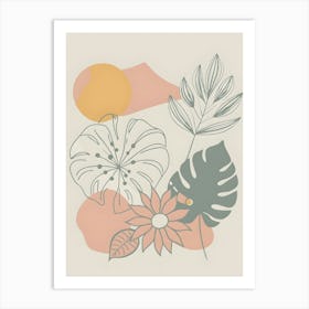 Tropical Plants And Flowers Art Print