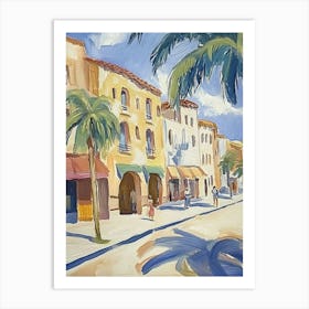 Palm Trees On The Street Art Print