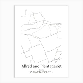 Alfred And Plantagenet,Canada Minimalist Map Art Print