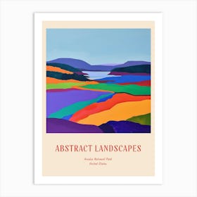 Colourful Abstract Acadia National Park Usa 3 Poster Art Print