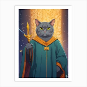 Cat Wizard Art Print