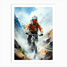 Mountain Biker In The Mountains sport Art Print