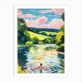 Wild Swimming At River Wye  Herefordshire 2 Art Print