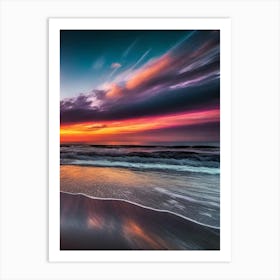 Sunset At The Beach 541 Art Print