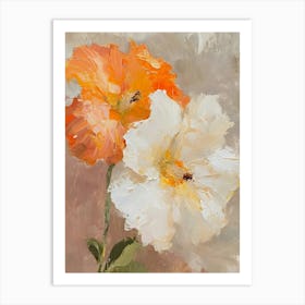 Orange And White Flowers Art Print