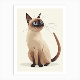 Tonkinese Cat Clipart Illustration 3 Art Print