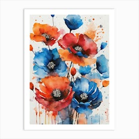 Collage Of Wonderful Poppy Flowers Art Print