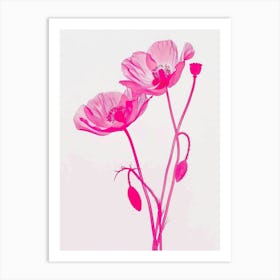 Hot Pink Poppy 1 Art Print