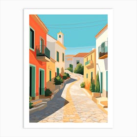 Algarve, Portugal, Flat Illustration 2 Art Print
