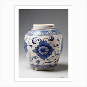 Chinese Blue And White Vase.2 Art Print