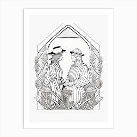 Beekeeper And Beehive William Morris Style Art Print