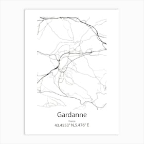 Gardanne,France Minimalist Map Art Print