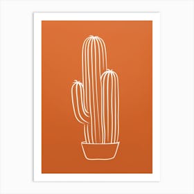 Cactus Line Drawing Golden Barrel Cactus 1 Art Print